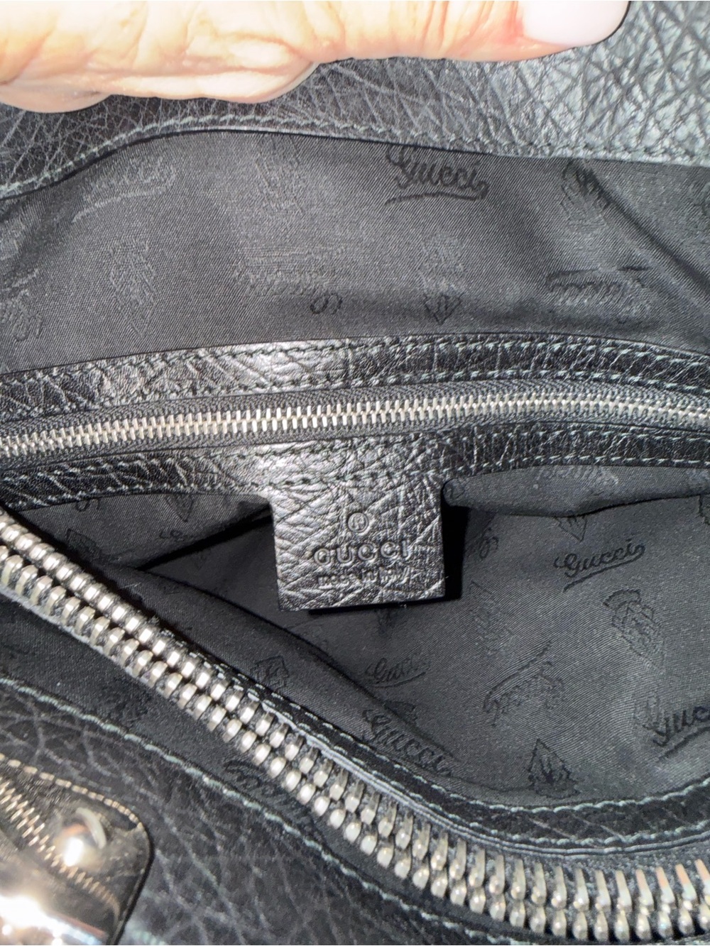 Classic Gucci Black Leather Tote Bag with Braided Handles and bamboo detail - Picture 9 of 11